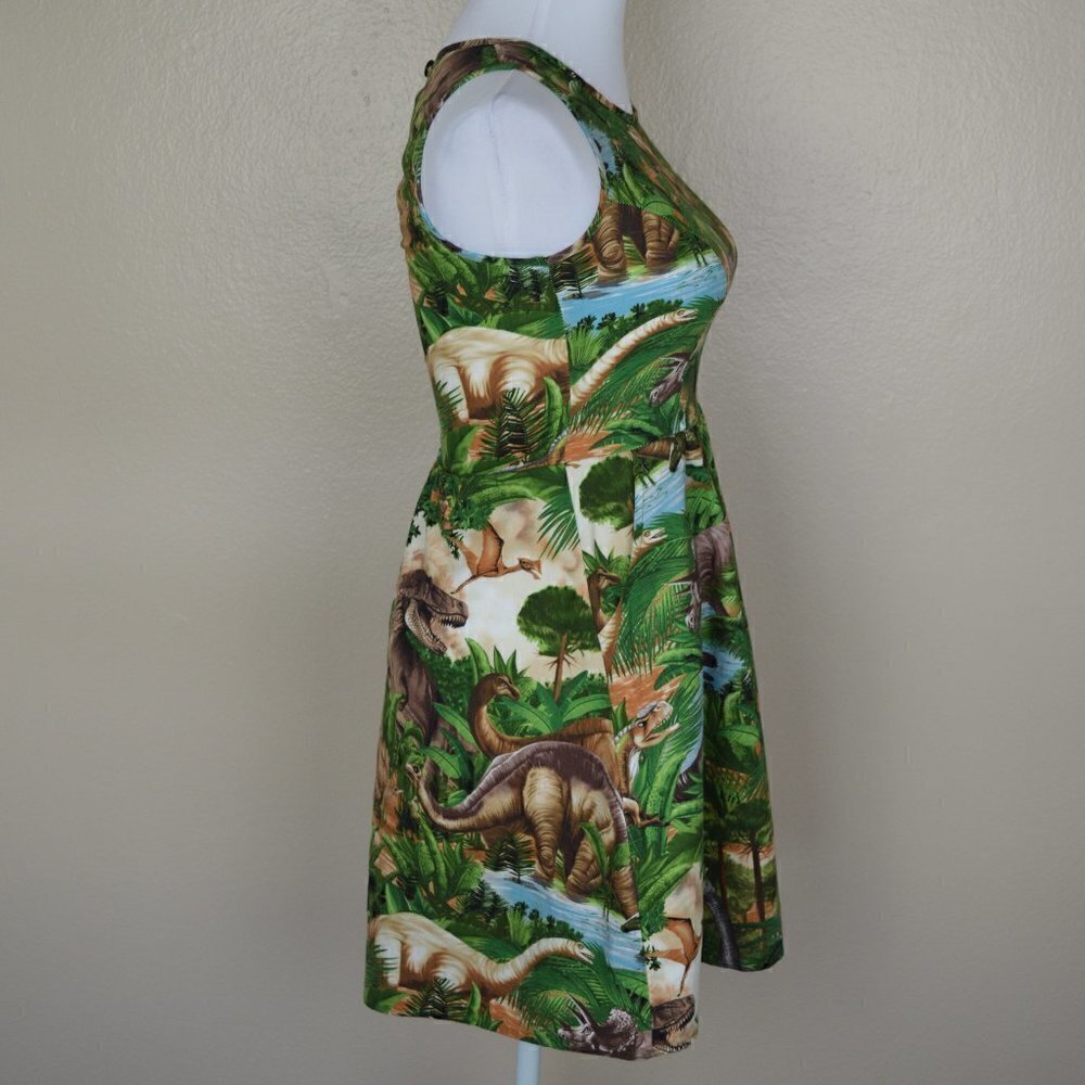 Retrolicious Dinosaur Printed Dress XS - Picture 3 of 8
